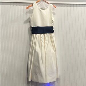 Us Angels Ivory and Navy Formal Kids Dress